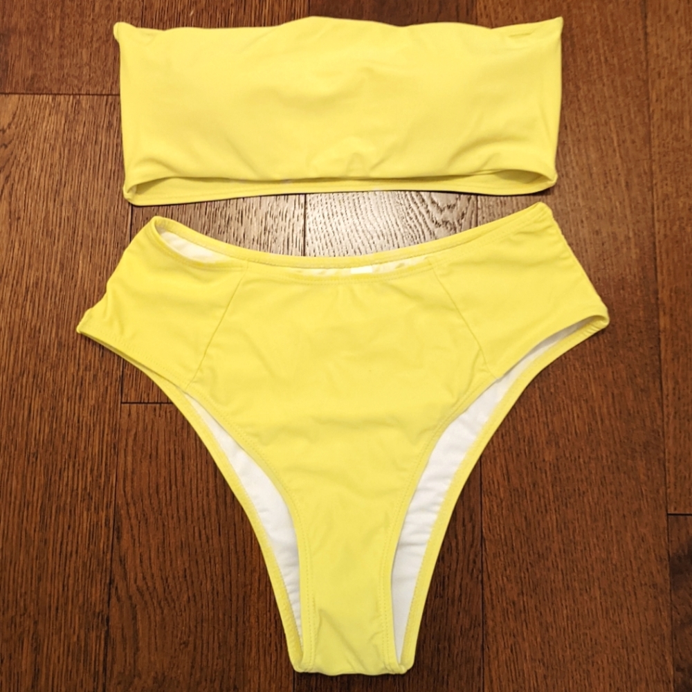 Women's Yellow 2 Piece Bikini Size Medium